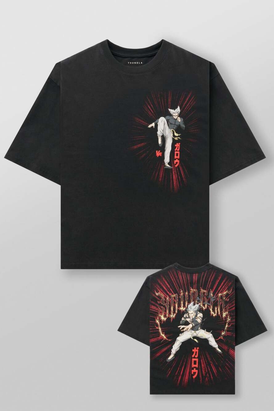 NWT YoungLA Men's 4105 - One Punch Man Tees in Hero Hunter size L